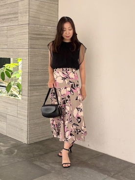 「PINKY&DIANNE（ピンキーアンドダイアン）のアイテム（Tシャツ/カットソー）」を使った、PINKY&DIANNEさん（レディース・158cm）の夏コーディネート