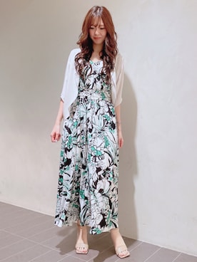 「アイテム（ワンピース/ドレス、グリーン系）」を使った、PINKY&DIANNEさん（レディース・166cm）の夏コーディネート