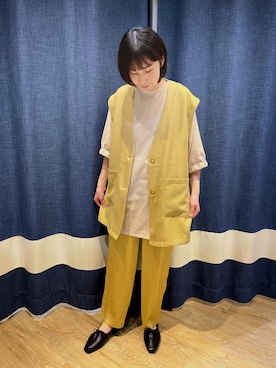 「Samansa Mos2 blue（サマンサモスモスブルー）のアイテム（パンツ、オレンジ系）」を使った、たかはしさん（レディース・159cm）の春コーディネート