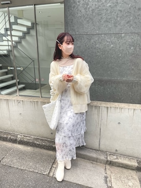 「ロングカーディガン」｜AYANOさん（レディース・159cm・20代）の冬コーディネート