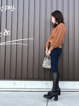 Heather(ヘザー)の「スクエアストレッチロングブーツ 229819(ブーツ Heather(ヘザー)の「スクエアストレッチロングブーツ 229819(ブーツ