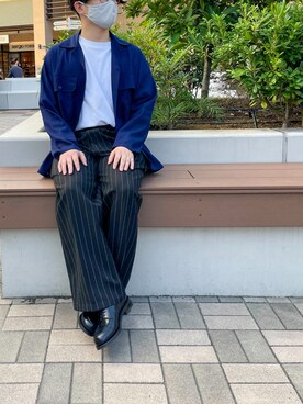 「JOHN SMEDLEY（ジョンスメドレー）のアイテム（Tシャツ/カットソー）」を使った、あけみやさん（メンズ・170cm）の秋コーディネート