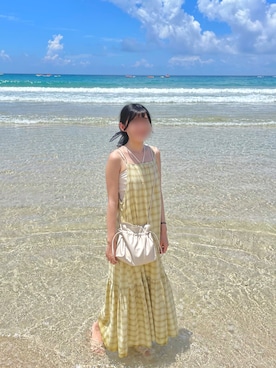 「Honeys（ハニーズ）のアイテム（キャミソール）」を使った、Yunaさん（レディース・165cm）の夏コーディネート