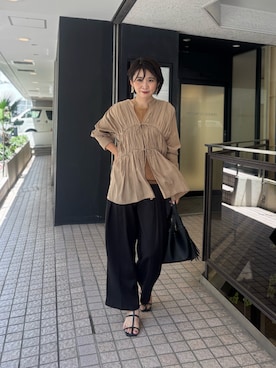 「骨格ナチュラル」｜あずささん（レディース・165cm）の夏コーディネート