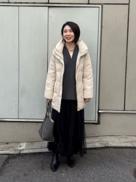 「レディースファッション」｜「アイテム（ジャケット/アウター）」を使った、あずささん（レディース・165cm）の冬コーディネート