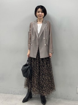 「LARUTA（ラルータ）の【LARUTA】ボリュームチュールスカート（スカート、その他）」を使った、あずささん（レディース・165cm）の春コーディネート