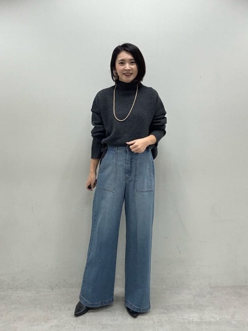 【LARUTA】カシミアタッチダブルジャガードニットプルオーバー