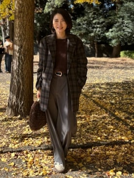 「レディースファッション」｜「アイテム（ジャケット/アウター）」を使った、あずささん（レディース・165cm）の冬コーディネート