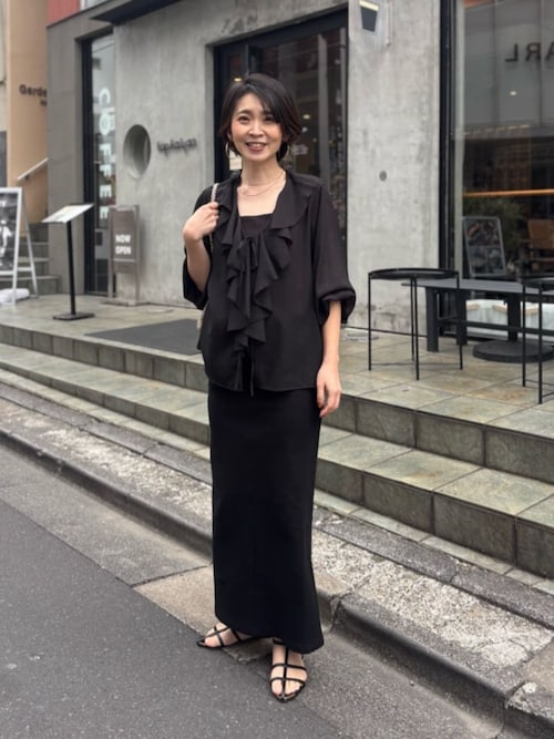 【LARUTA】カップ付きレーヨンポンチキャミ