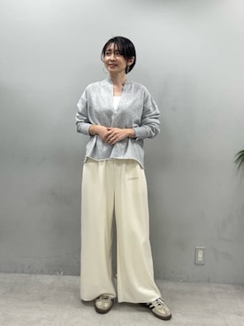 「LARUTA（ラルータ）の【LARUTA】カップ付きレーヨンポンチキャミ（キャミソール、ホワイト系）」を使った、あずささん（レディース・165cm）の冬コーディネート