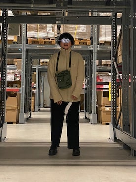 「LACOSTE（ラコステ）のアイテム（その他アウター）」を使った、akkinlyさん（レディース・166cm）の冬コーディネート