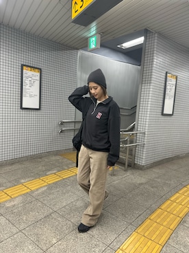 「アイテム（バックパック/リュック）」を使った、nanohaさん（レディース・164cm）の秋コーディネート