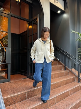 「アイテム（ローファー）」を使った、nanohaさん（レディース・164cm）の秋コーディネート