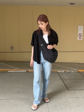 「CANAL JEAN（キャナルジーン）のアイテム（セットアップ）」を使った、nanohaさん（レディース・164cm）の夏コーディネート