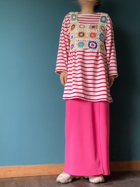 「WC（ダブル シー）のアイテム（ベスト）」を使った、AYUMIさん（レディース・158cm）の春コーディネート