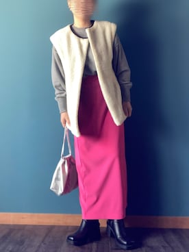 「Another Edition（アナザーエディション）のアイテム（アクセサリー）」を使った、AYUMIさん（レディース・158cm）の冬コーディネート