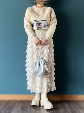 「Twinkle;pm（トゥインクルピーエム）のアイテム」を使った、AYUMIさん（レディース・158cm）の冬コーディネート