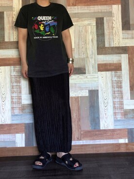 「SHAKA（シャカ）のアイテム（シューズ）」を使った、AYUMIさん（レディース・157cm）の夏コーディネート