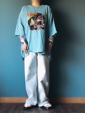 「ロックT」｜「アイテム（その他）」を使った、AYUMIさん（レディース・157cm）の春コーディネート