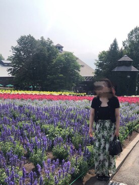 「アイテム（香水、パープル系）」を使った、AYUMIさん（レディース・157cm）の夏コーディネート