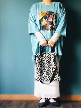 「ロックT」｜「アイテム（その他）」を使った、AYUMIさん（レディース・157cm）の春コーディネート
