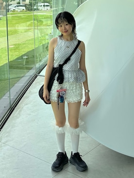 「HOKA（ホカ）のアイテム」を使った、星野りよんさん（レディース・152cm）の夏コーディネート