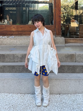 「Lace Ladies（レースレディース）のアイテム」を使った、星野りよんさん（レディース・152cm）の秋コーディネート