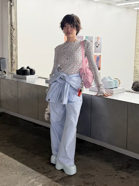 「HOLIDAY（ホリデイ）のアイテム」を使った、星野りよんさん（レディース・152cm）の夏コーディネート
