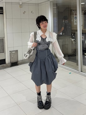 「Lace Ladies（レースレディース）のアイテム」を使った、星野りよんさん（レディース・152cm）の秋コーディネート