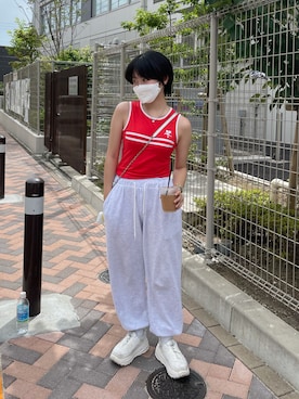 「courreges」｜星野りよんさん（レディース・152cm）の夏コーディネート