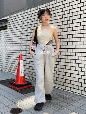 「アイテム（キャミソール）」を使った、星野りよんさん（レディース・152cm）の夏コーディネート