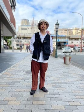 「秋トレンド2021」｜「アイテム（ジャケット/アウター）」を使った、kawakamiさん（メンズ・171cm）の秋コーディネート
