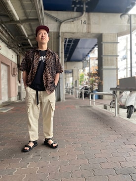 「schott（ショット）のアイテム（シューズ）」を使った、kawakamiさん（メンズ・171cm）の夏コーディネート