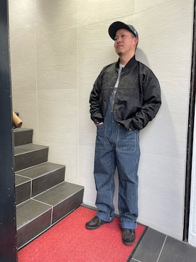 「schott（ショット）のアイテム（オールインワン・サロペット）」を使った、kawakamiさん（メンズ・171cm）の冬コーディネート