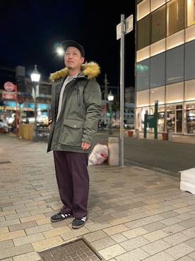 「SCHOTT」｜「アイテム（ダウンジャケット/コート）」を使った、kawakamiさん（メンズ・171cm）の秋コーディネート