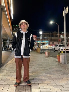 「SCHOTT」｜「アイテム（ブルゾン）」を使った、kawakamiさん（メンズ・171cm）の秋コーディネート