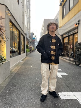 「schott（ショット）のアイテム（ブルゾン）」を使った、kawakamiさん（メンズ・171cm）の秋コーディネート