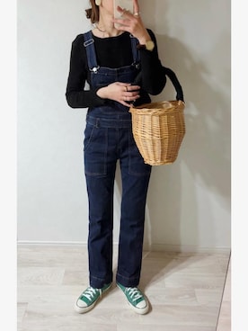 「Discoat」｜「アイテム（オールインワン・サロペット）」を使った、ミズタマ⭐︎さん（レディース・157cm）の春コーディネート