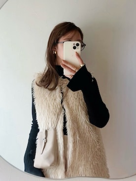 「アイテム（アクセサリー）」を使った、ミズタマ⭐︎さん（レディース・157cm）の冬コーディネート