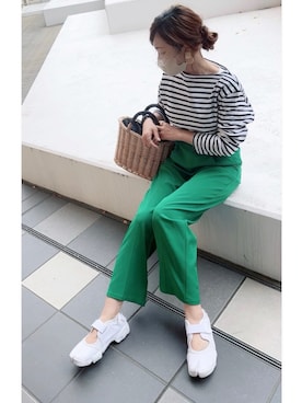 「FREAK'S STORE（フリークスストア）のアイテム（かごバッグ）」を使った、ミズタマ⭐︎さん（レディース・157cm）の春コーディネート