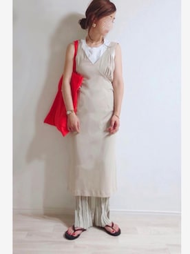 「H&M（エイチ・アンド・エム）のアイテム（ビーチサンダル）」を使った、ミズタマ⭐︎さん（レディース・157cm）の夏コーディネート