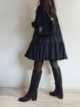 「アイテム（チョーカー）」を使った、ミズタマ⭐︎さん（レディース・157cm）の冬コーディネート