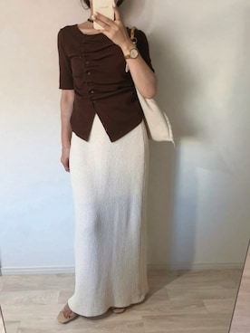 「tiptop（ティップトップ）のアイテム」を使った、ミズタマ⭐︎さん（レディース・157cm）の春コーディネート