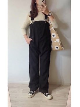 「Libra Cue（リブラ キュー）のアイテム（サロペット/オーバーオール）」を使った、ミズタマ⭐︎さん（レディース・157cm）の春コーディネート