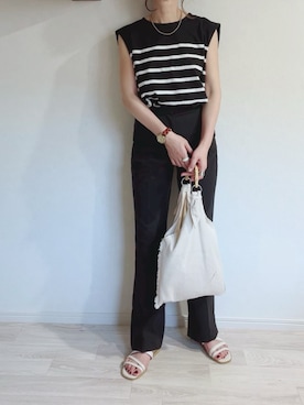 「TIMEX（タイメックス）のアイテム」を使った、ミズタマ⭐︎さん（レディース・157cm）の夏コーディネート