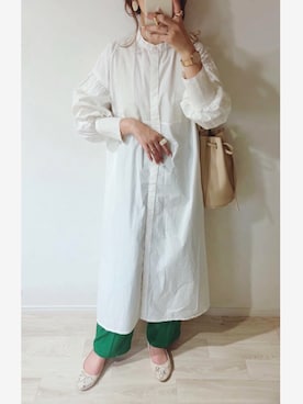 「Laugoa（ラウゴア）のアイテム（ショルダーバッグ）」を使った、ミズタマ⭐︎さん（レディース・157cm）の春コーディネート