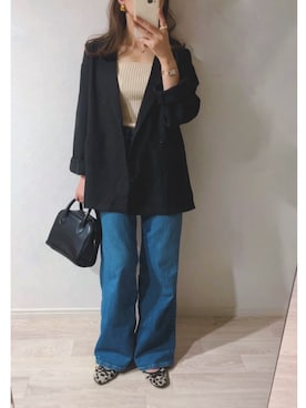 「CENE（セネ）のアイテム（アクセサリー）」を使った、ミズタマ⭐︎さん（レディース・157cm）の春コーディネート