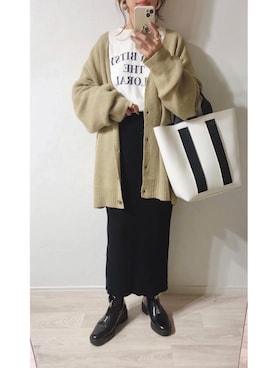 「Laugoa（ラウゴア）のアイテム」を使った、ミズタマ⭐︎さん（レディース・157cm）の秋コーディネート