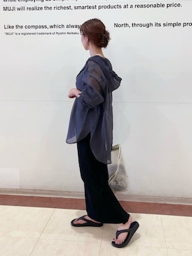 「アイテム（シャツ/ブラウス）」を使った、ミズタマ⭐︎さん（レディース・157cm）の夏コーディネート
