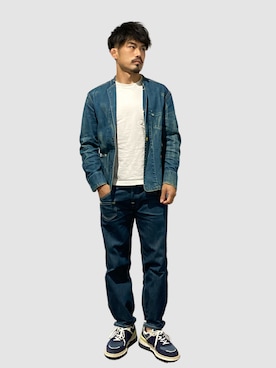 「Levi's RED（リーバイスレッド）のアイテム（ノーカラージャケット）」を使った、KOJIさん（メンズ・174cm）の春コーディネート